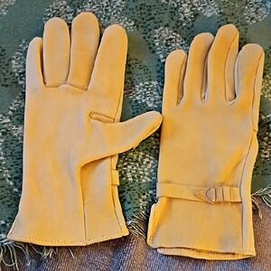 Men's Tan Leather Suede Cowhide 10-star Tiffany Gloves Co. Vintage Gloves